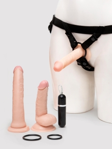 Lifelike Lover Realistic Pleasures Strap-On Dildo Kit