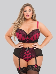 lovehoney boudoir belle dessous set rot amorana front