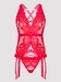 Lovehoney-Lingerie Beau Red Lace Basque Corset & Thong