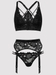 Lovehoney Plus Size Raven Belle Schwarzes BH-Set mit Vorderverschluss