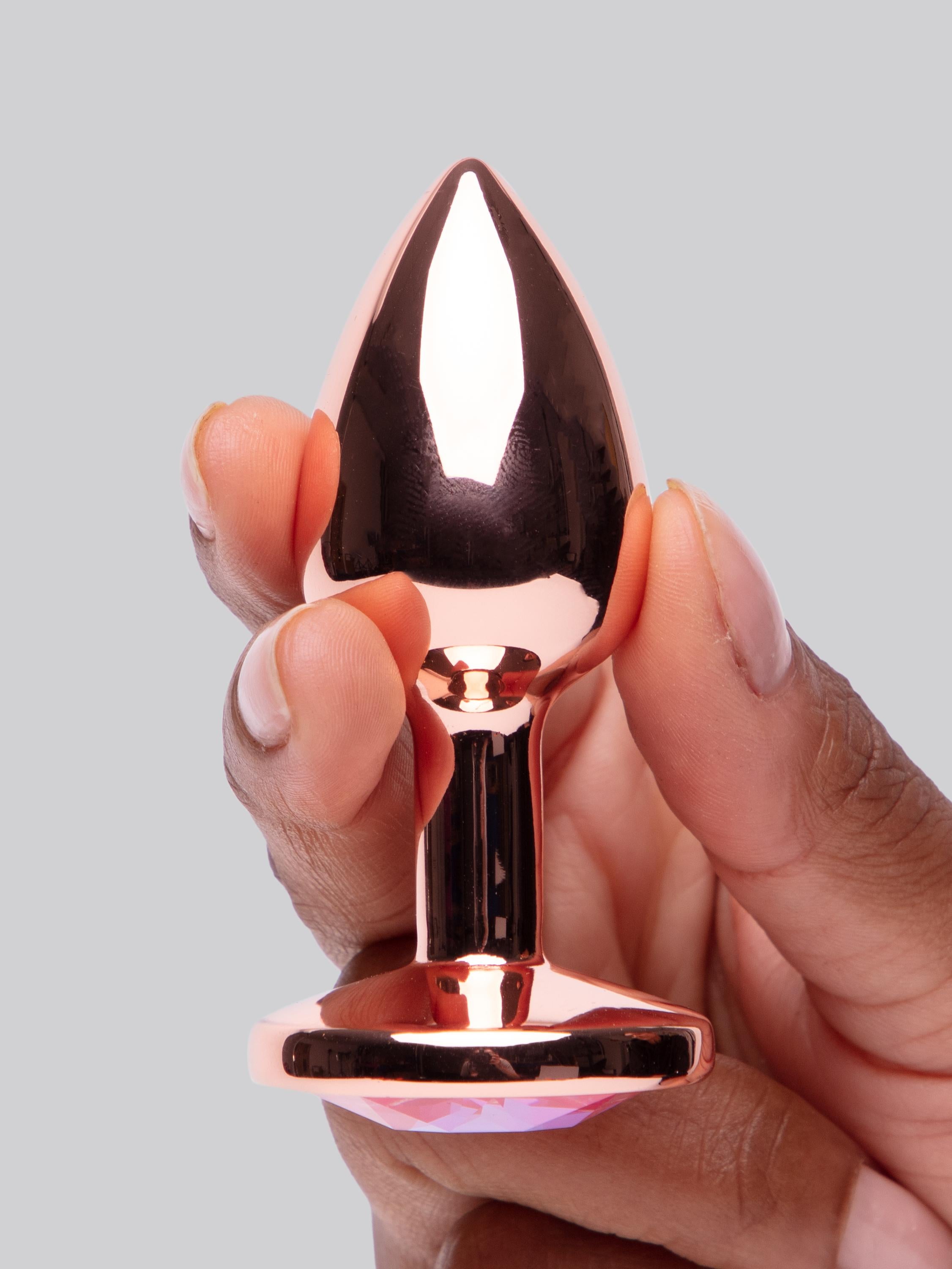 Image of Lovehoney Silberner Edelstahl-analpug Mit Kristall 6 Cm, Rosa - Amorana