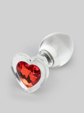 Lovehoney Sensual Glass Analplug mit Herz-Kristall