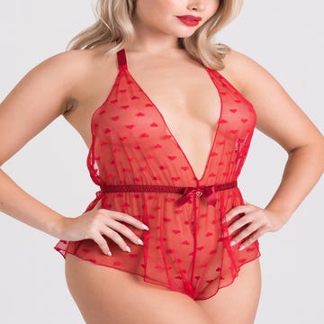 Lovehoney Barely There Sheer Crotchless Teddy