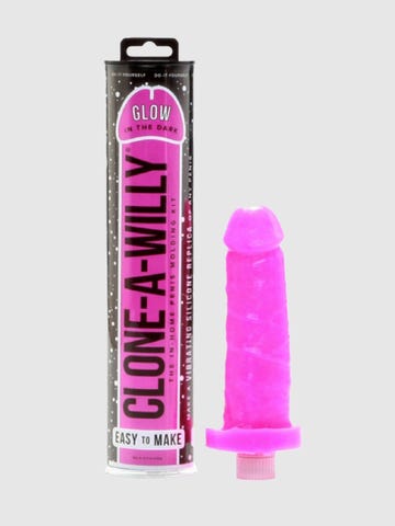 clone a willy glow in the dark vibrating dildo kit pink amorana