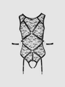 Cottelli Lace Bodysuit with Open Crotch
