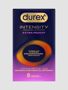 Durex Intensity Pr&eacute;servatif extra Lubrifi&eacute; Premium Transf&eacute;rant la Chaleur Corporelle