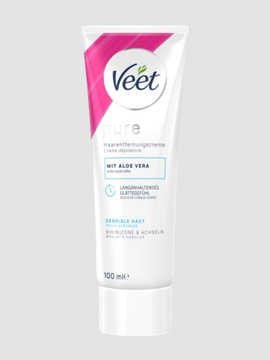 Veet Pure Haarentfernungscreme für Bikinizone & Achseln für sensible Haut mit Aloe Vera