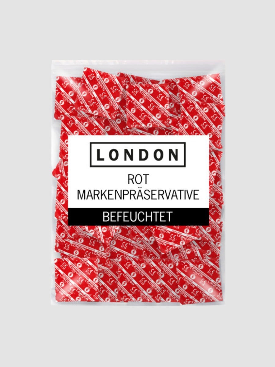 London Rot Kondom mit Erdbeergeschmack - Amorana