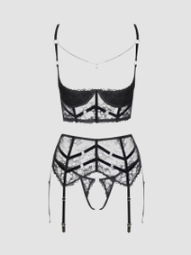 Cottelli Ouvert Set mit Spitzenverzierung