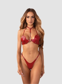 Obsessive Inferro Faux Leather Bra Set