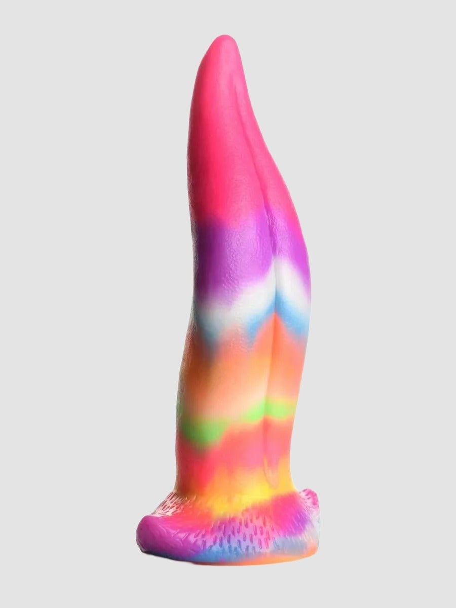 Image of XR-Brands Creature Cocks Unicorn Kiss Tongue Glow-In-The-Dark Silikon Zungen Dildo - Amorana