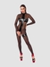 Noir Handmade Schwarzer Catsuit Wetlook-Stil Mit Offenem Schritt
