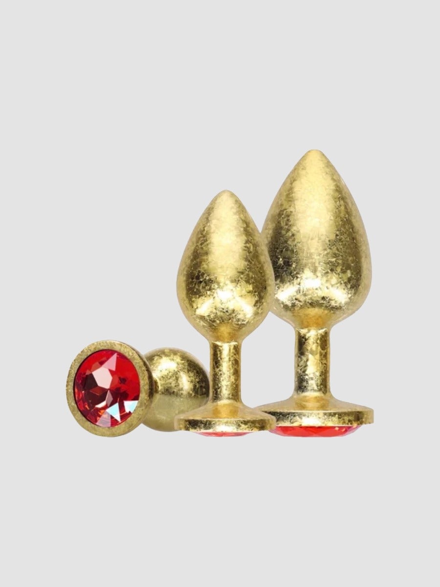 Ouch! Luxury Gold Jewelled Butt Plug Set (3 piece) - Amorana