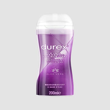Durex 2 in 1 Aloe Vera Gel de massage et lubrifiant à base d'eau