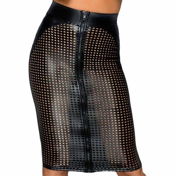 noir handmade lasercut skirt amorana closeup