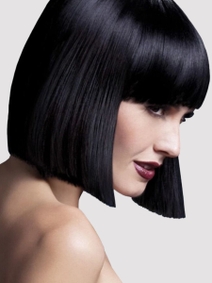 fever lola black perücke closeup vorne Amorana