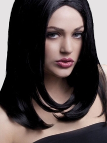 fever sophia black perücke closeup vorne Amorana