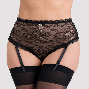 Fifty Shades of Grey Captivate Lace Suspender Thong Amorana Front