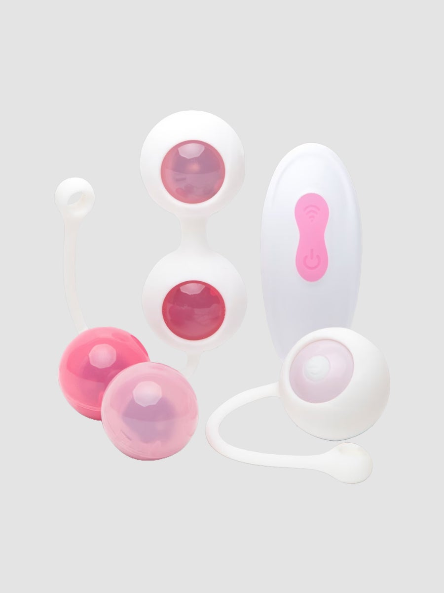Lovehoney Rechargeable Remote Control Vibrating Kegel Ball Set (Pink), Pink - Amorana