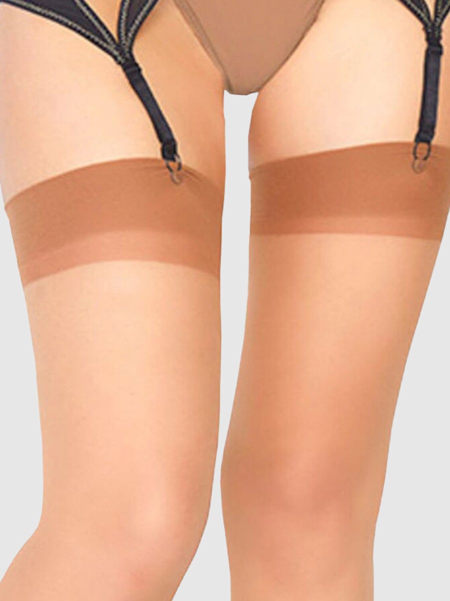 Image of Leg-avenue Classic Backseam Plus Size Strümpfe, Beige - Amorana