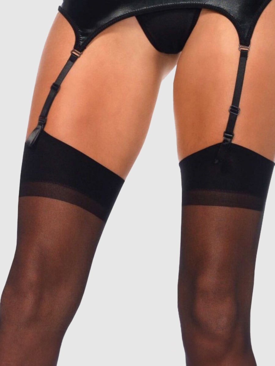 Image of Leg-avenue Classic Backseam Plus Size Strümpfe, Schwarz - Amorana