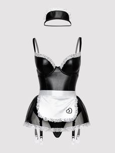Lovehoney Fantasy Deluxe Wet Look French Maid Costume