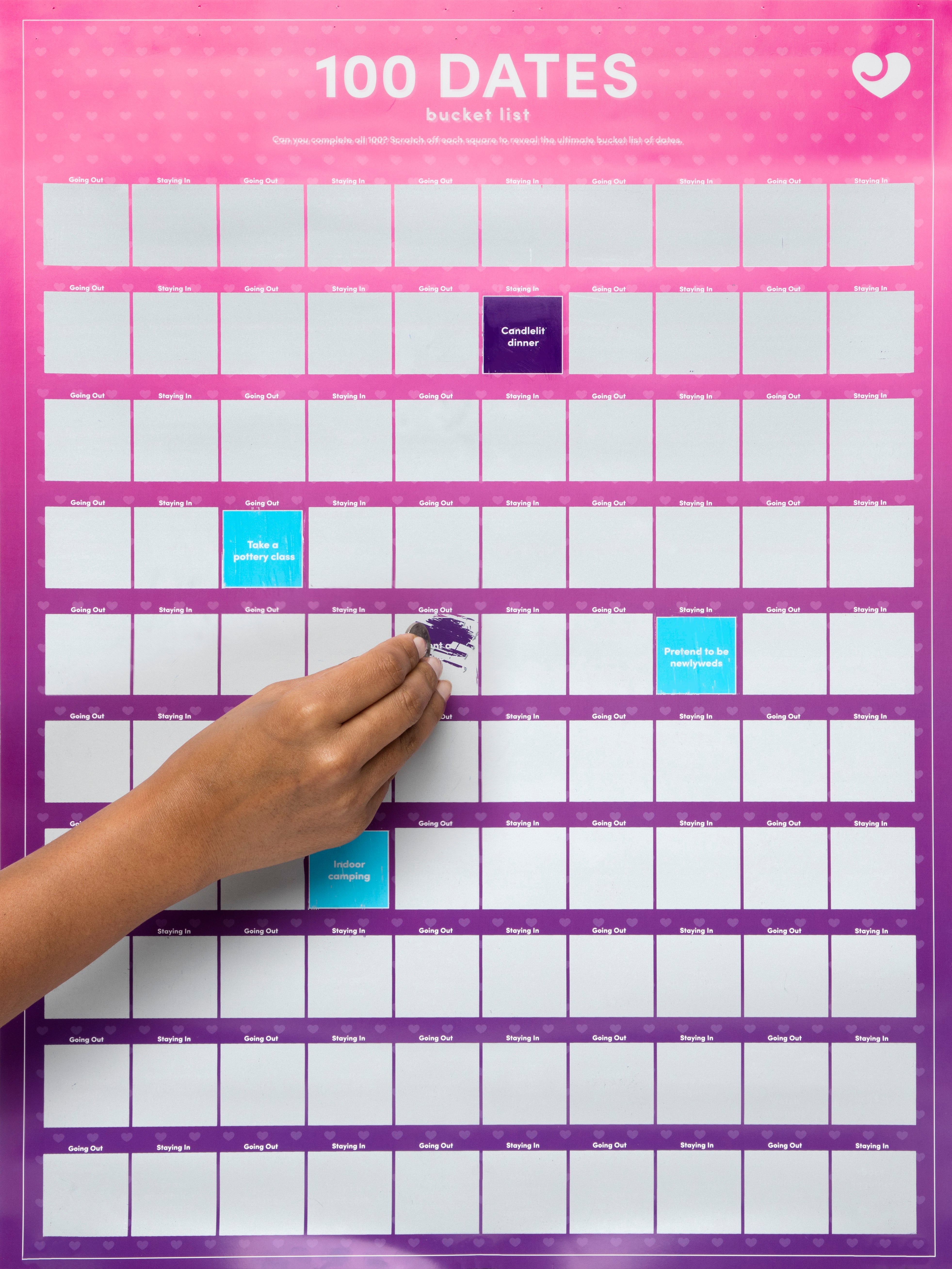 Lovehoney 100 Dates Rubbel-Poster für Date Nights - Amorana