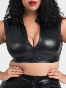 Lovehoney Fierce bauchfreies Wet-Look Top