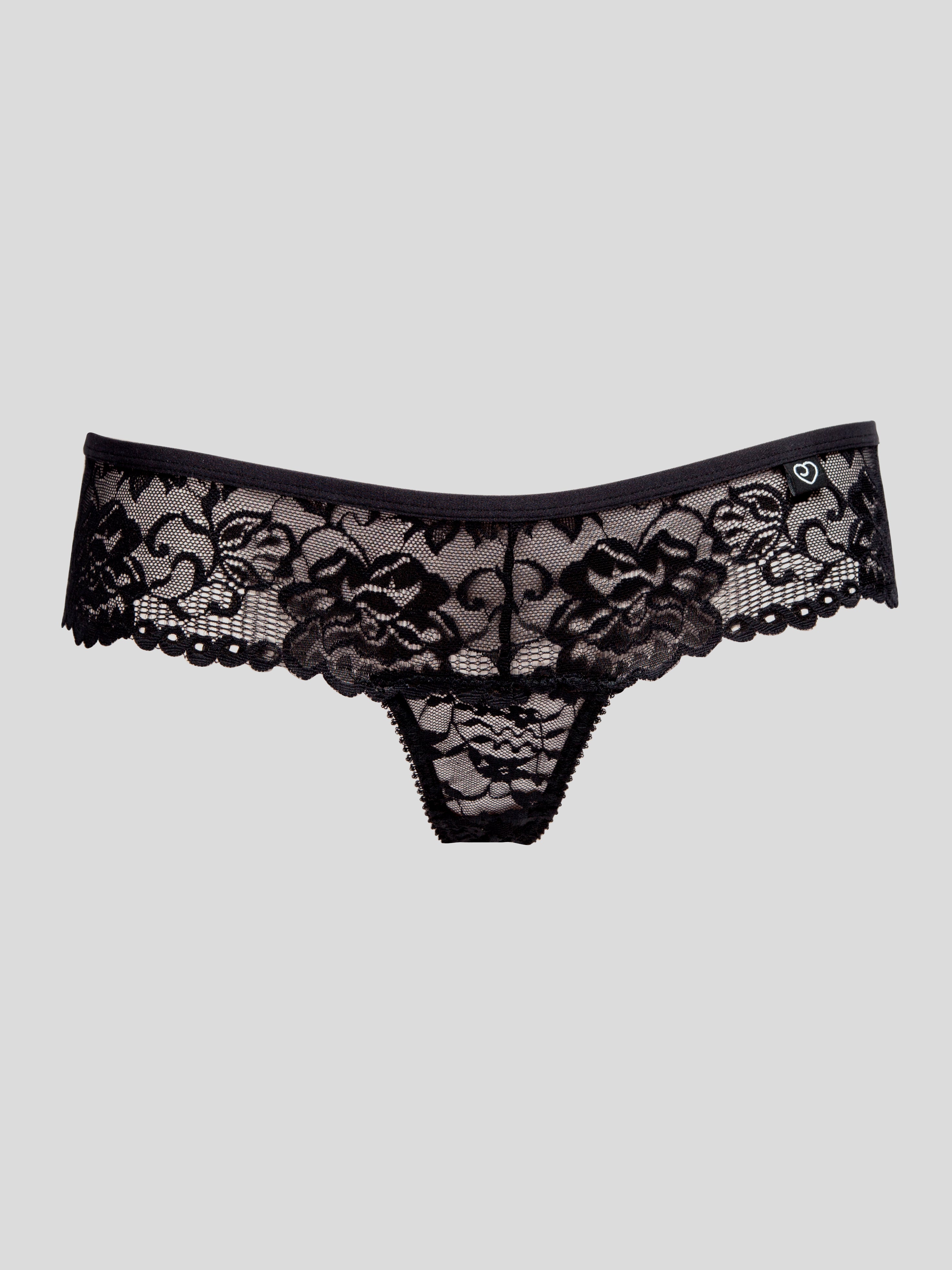 Lovehoney Flirty String aus Spitze, Schwarz - L / XL - Amorana