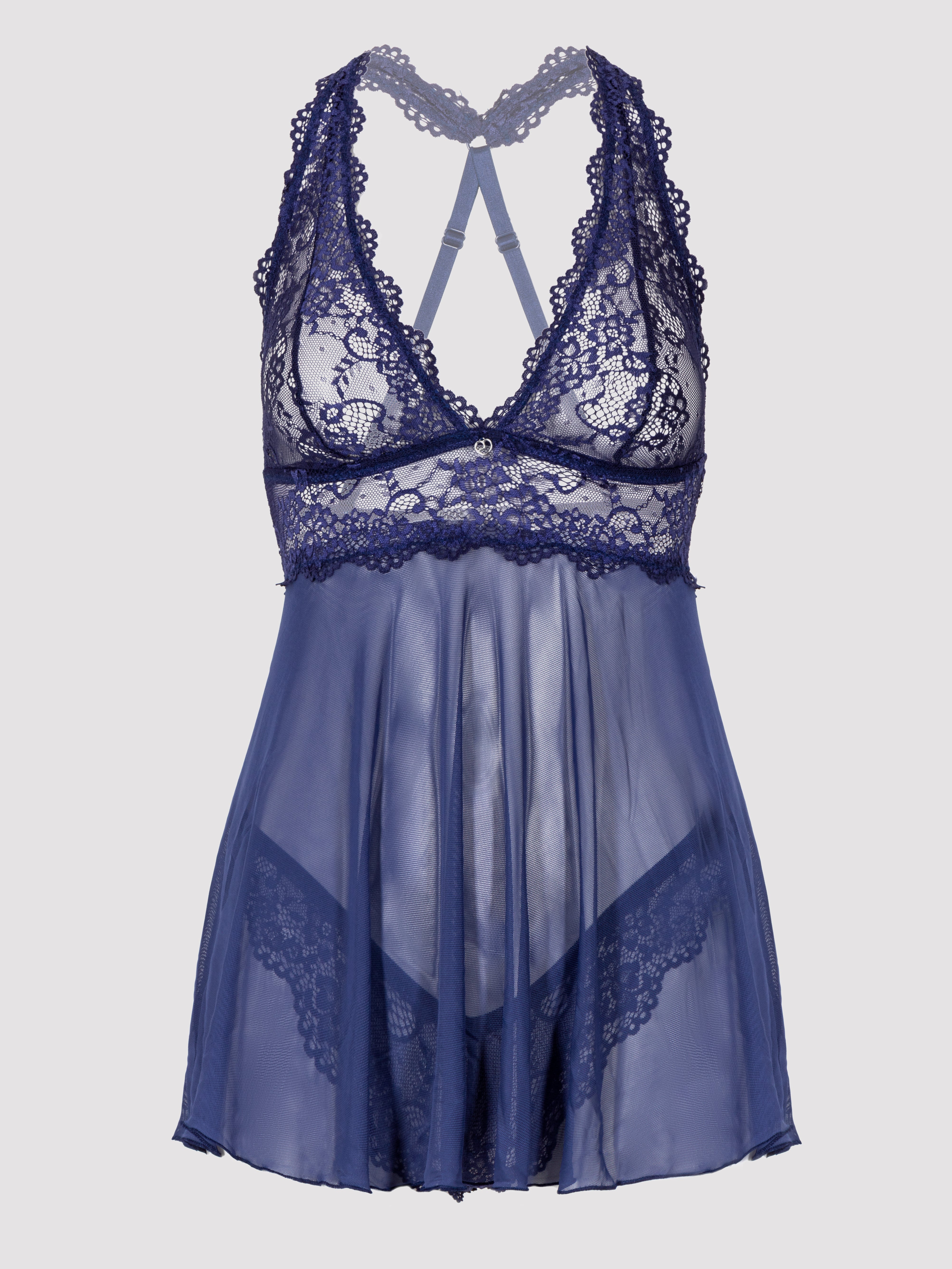 Image of Lovehoney Bombshell Babydoll-Set, Blau - Small - Amorana