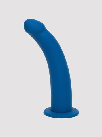 Lovehoney Curved Silicone Suction Cup Dildo Blue Amorana Seitlich