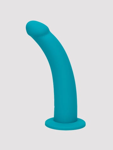 Lovehoney Curved Silicone Suction Cup Dildo Türkis Amorana Seitlich