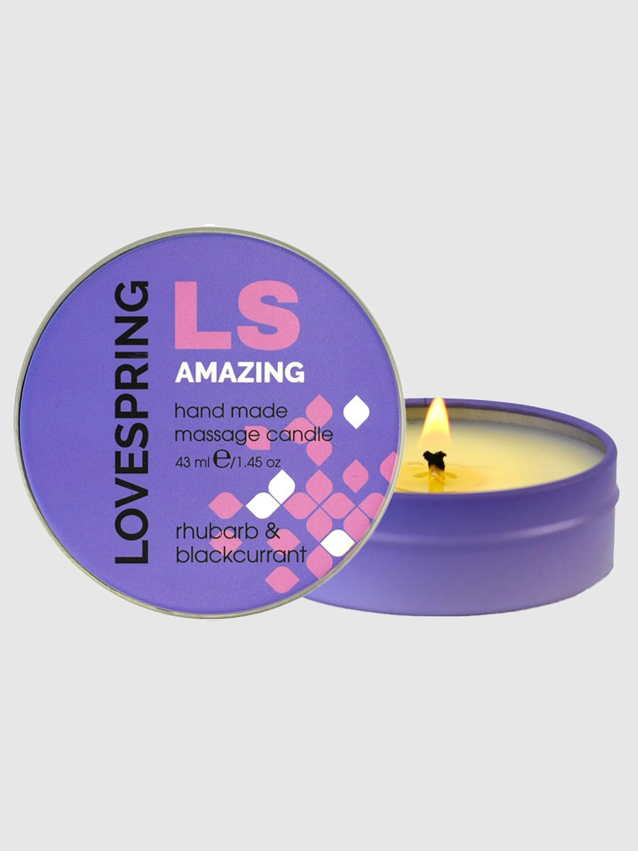 Lovespring LS Amazing Massage Candle with Fragrance, Rhabarber & Johannisbeere - Amorana
