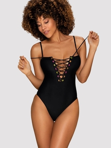 obsessive beverelle black badeanzug in schwarz bild von vorne Amorana