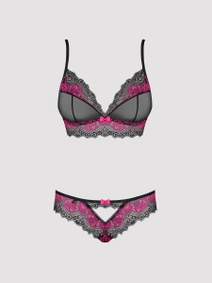 obsessive tulia dessous set schwarz violett packshot vorne Amorana