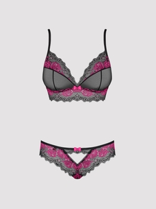obsessive tulia dessous set schwarz violett packshot vorne Amorana