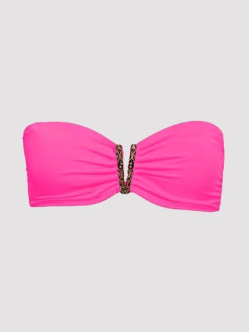 PHAX Bandeu Bikini Oberteil in leuchtendem Pink von Vorne Amorana