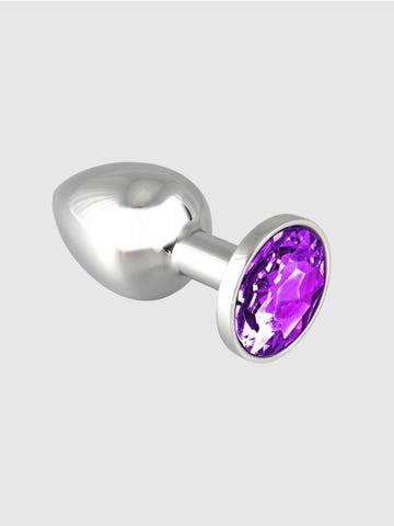 rimba anal plug edelstahl plug mit kristall s violett amorana