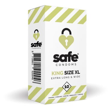 safe king size XL kondom extra gross 10stk front amorana