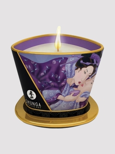shunga massage candle sparkling strawberry massagekerze frontbild amorana