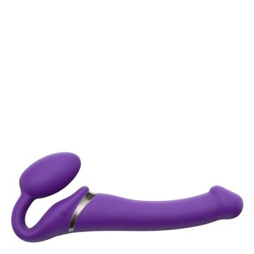 strap-on-me vibrating bendable strap-on violett strapondildo unten amorana