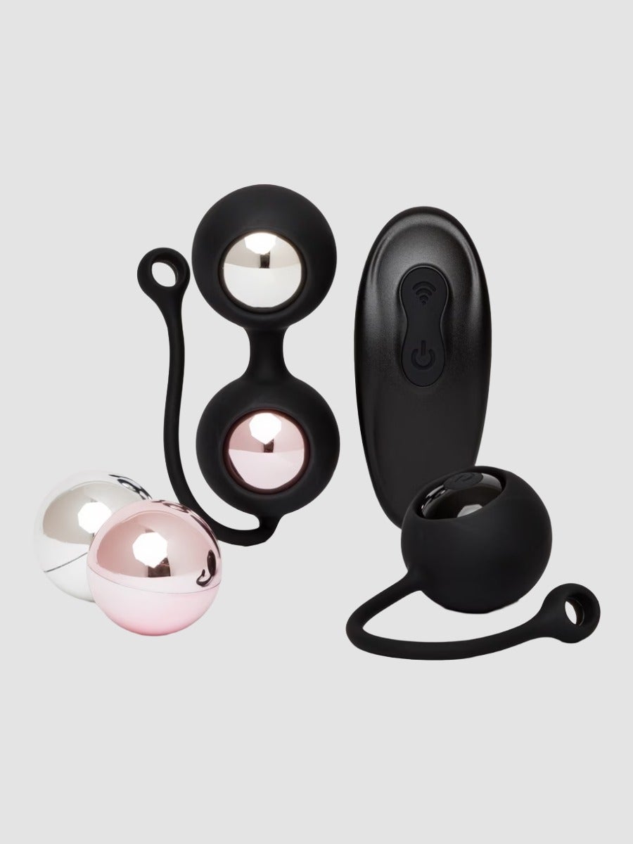 Lovehoney Rechargeable Remote Control Vibrating Kegel Ball Set (Black), Schwarz - Amorana