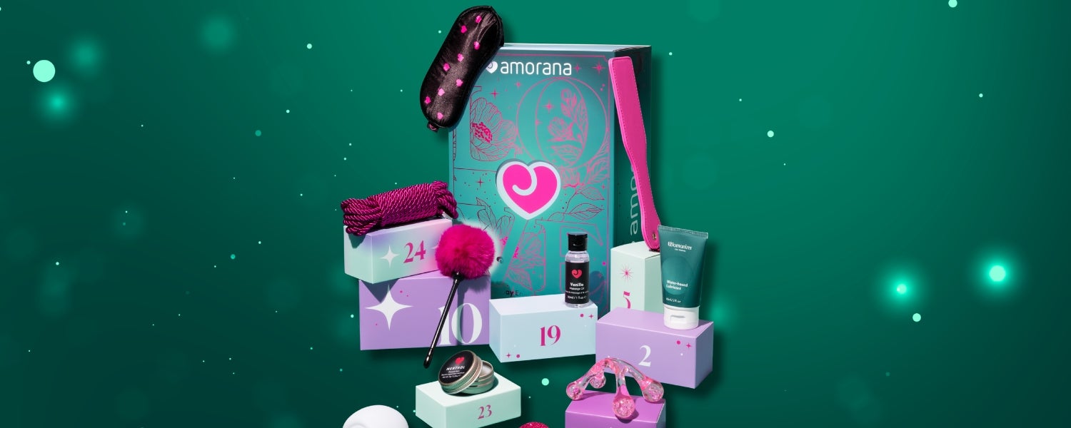 Calendrier de l'Avent Amorana Discover 2026 ouvert, avec 24 cases, des sextoys, des accessoires et des surprises sensuelles