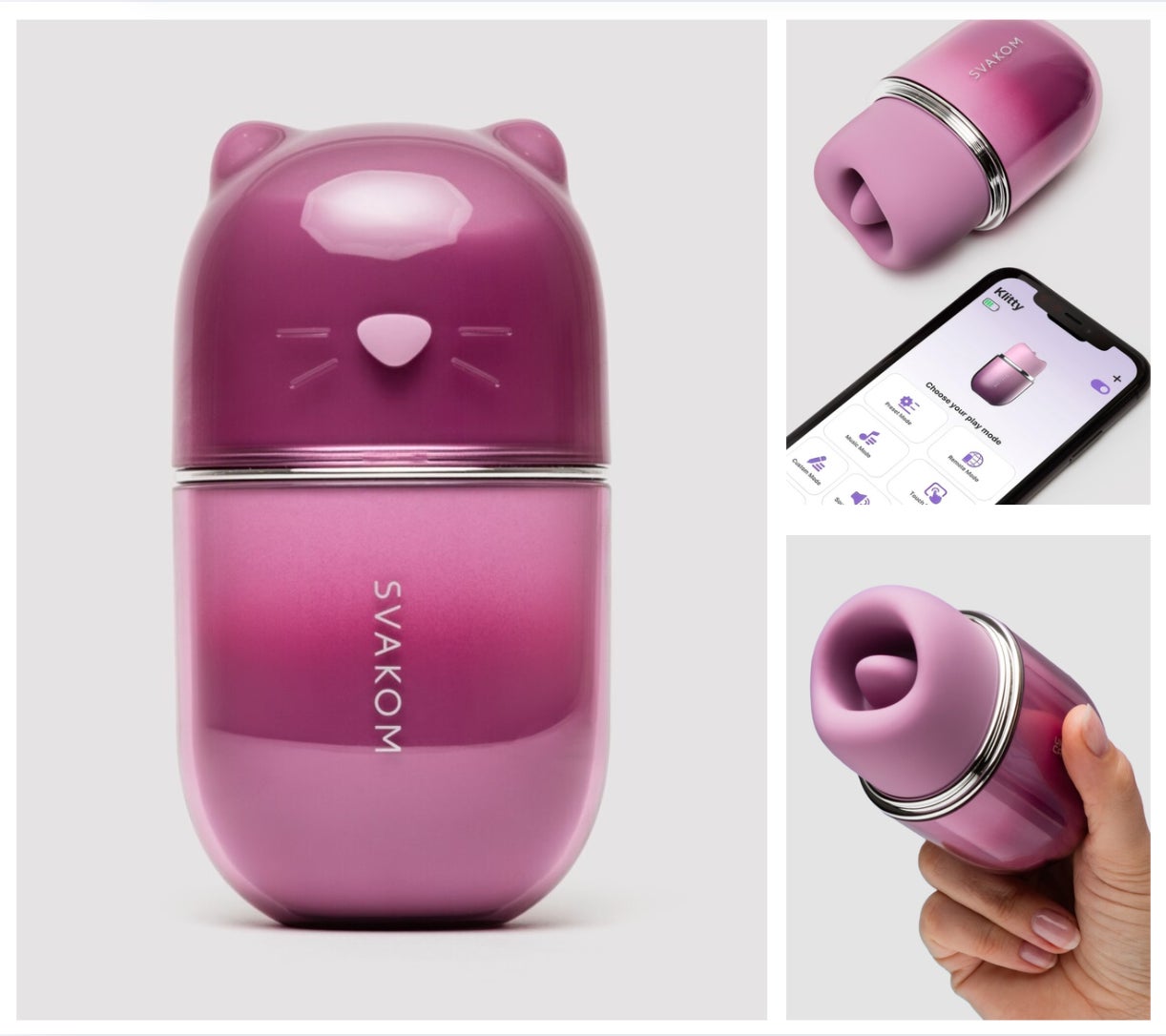 Svakom Klitty : stimulateur clitoridien à double stimulation et contrôle via application Svakom Klitty rose, stimulateur clitoridien à succion et léchage, avec contrôle par application